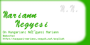 mariann negyesi business card